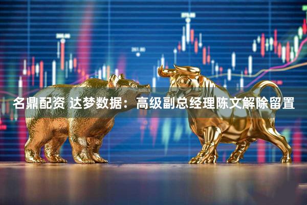 名鼎配资 达梦数据：高级副总经理陈文解除留置