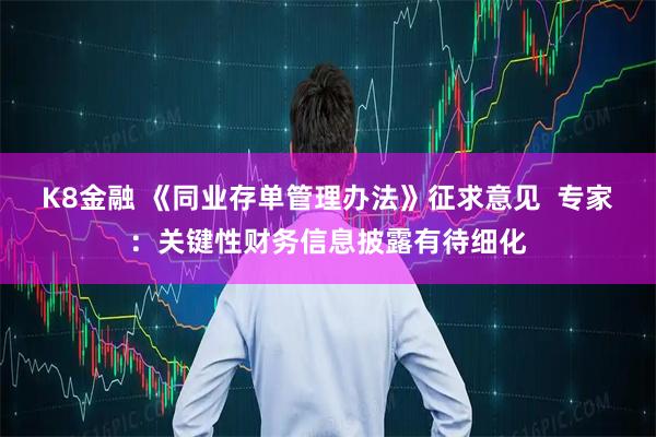 K8金融 《同业存单管理办法》征求意见  专家：关键性财务信息披露有待细化