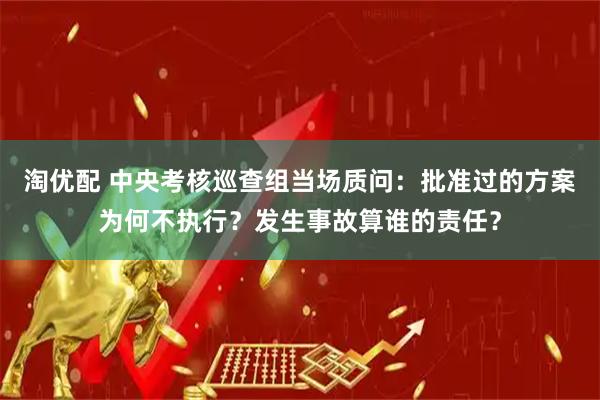 淘优配 中央考核巡查组当场质问：批准过的方案为何不执行？发生事故算谁的责任？